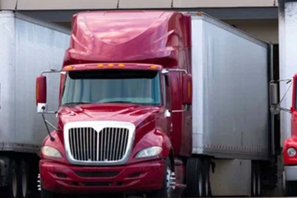 Red Truck in Loading Dock