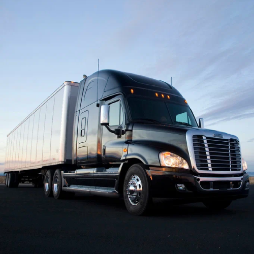 Black Tractor and Trailer